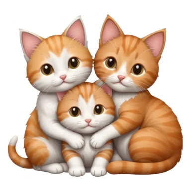 6 tiny kittens cuddling together all different colours, the first one is grey and white, the second is ginger and white and the third is brown tabby and white sticker