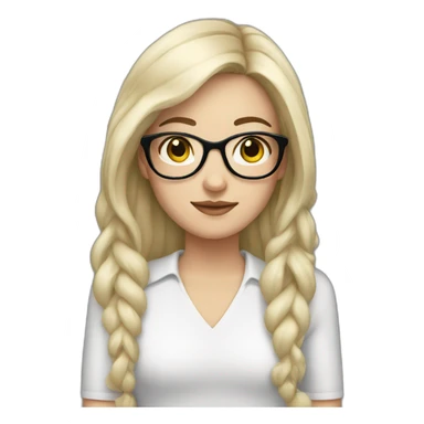 white girl with black hair and glasses sticker