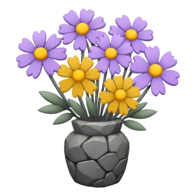 a bouquet made of rock flowers sticker
