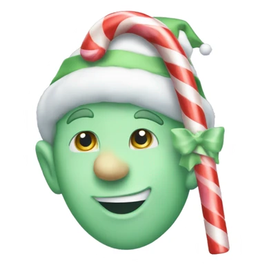 Pastel Christmas elf candy cane sticker