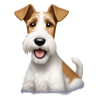 Wire fox terrier making a cheeky face sticker