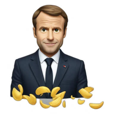 macron qui fait des weeling sticker