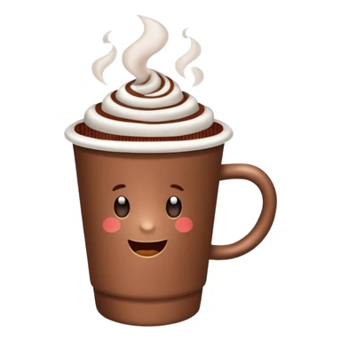 paper cup with hot chocolate sticker