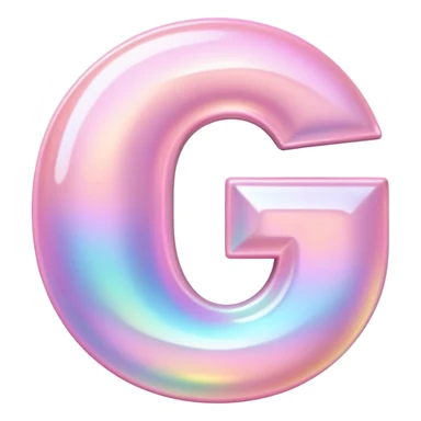 Iridescent pastel pink Font setting icon with letter G sticker
