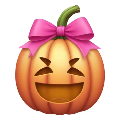 Pumpkin with a pink bow sticker