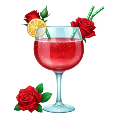 Glittery with roses red mocktail sticker