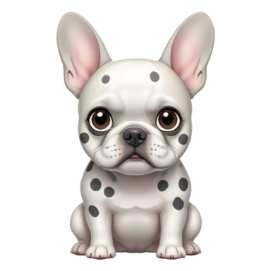 white french bulldog with grey spots  sticker