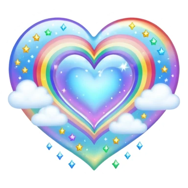heart magic sparkles cloud rainbow heart sticker