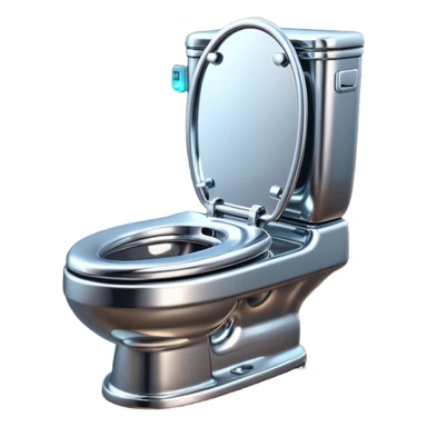 Shiny advanced futuristic Cyberpunk toilet sticker