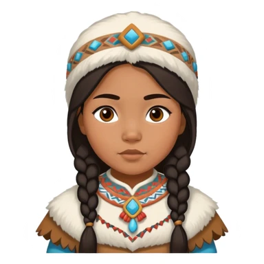 Inuit girl in traditional costume sticker