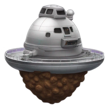 poop on top of a space ship sticker