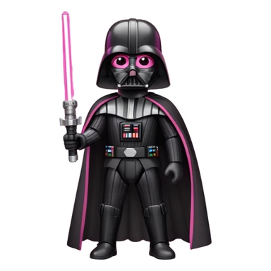 Darth Vader in pink with a lightsaber  sticker