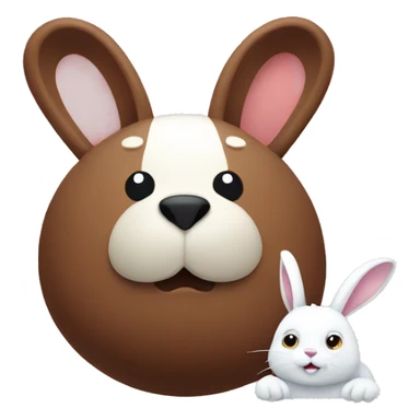 Brown bear and a white rabbit sticker