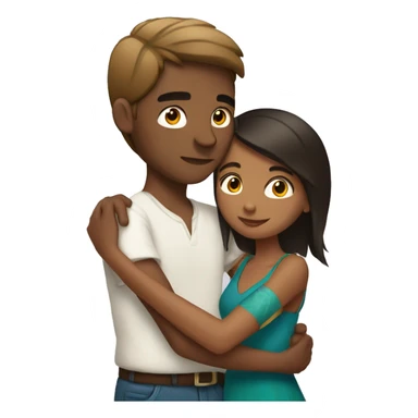 White guy hugging pretty indian girl sticker