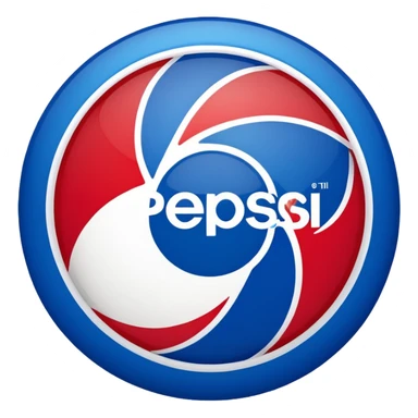 simplistic emoji of a Pepsi logo, minimal details, bold colors, no text sticker