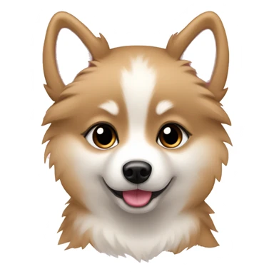 Tan and white Pomsky with a light pink bow sticker