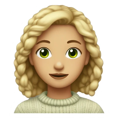 girl in sweater indoors with green eyes  sticker