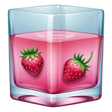 A glass square of mezcal pink and strawberry  sticker