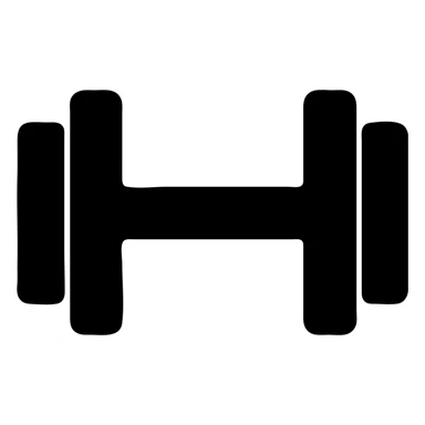 minimalistic dumbbell, solid filled with a little bit of blue #288ac7 sticker