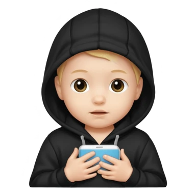baby with black hoodie sticker