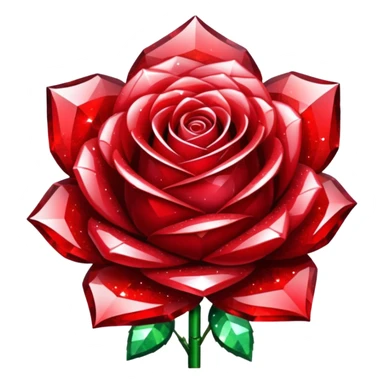 glitter red crystal rose sticker