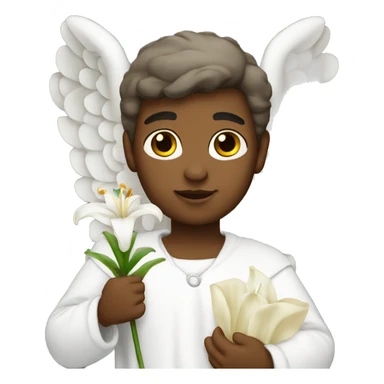 Angel Gabriel holding white lily sticker