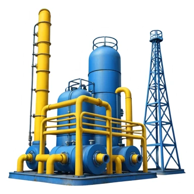 gas transmission station blue and yellow sticker