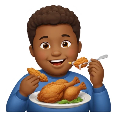 A big fat black boy eating chicken sticker