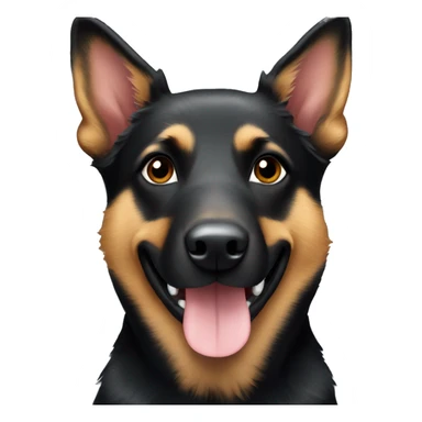 Black kelpie german shepherd mix dog sticker