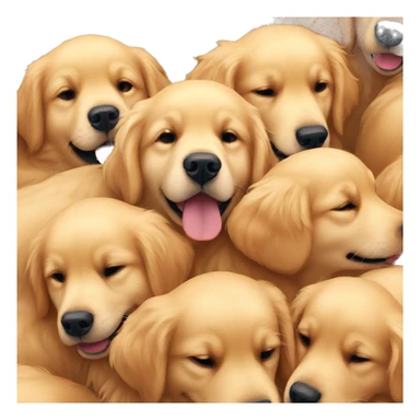 Golden retriever cuddle puddle sticker