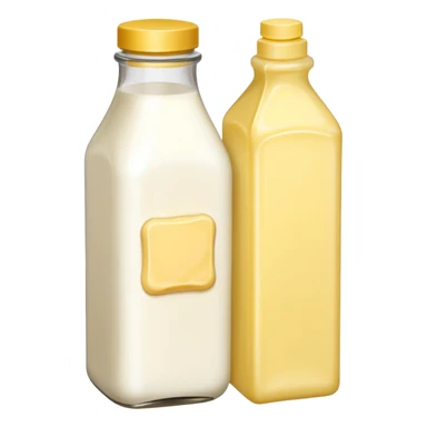 The bottle of milk and butter sticker