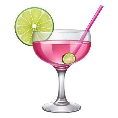 cosmopolitan with a piece of lime hanging from the rim sticker