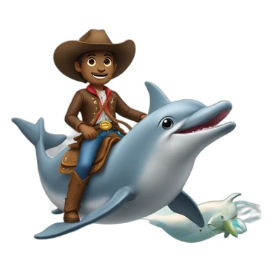 Cowboy riding a dolphin  sticker