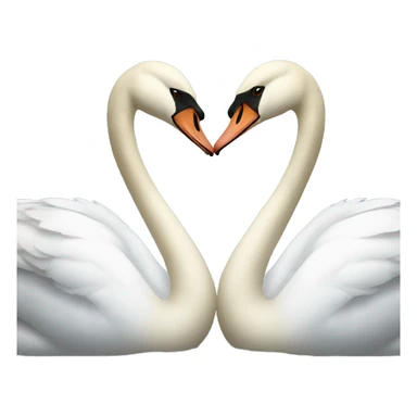 Two swans making a heart sticker