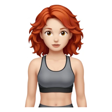 Athletic girl with red wavy hair and smaller boobs sticker