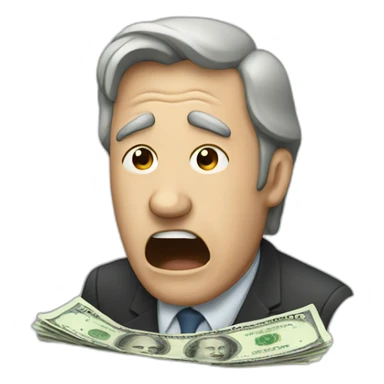 man crying banknote sticker