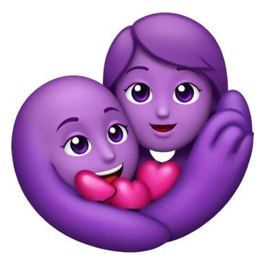 emoji de beijo na cor roxa sticker