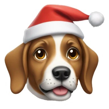 Dog with Santa hat on sticker