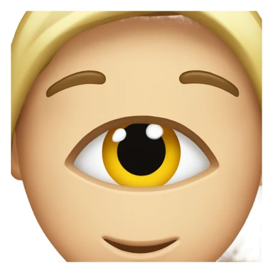 Person with one eye up and one eye down sticker