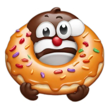 Mr.donut is ordering a pizza sticker