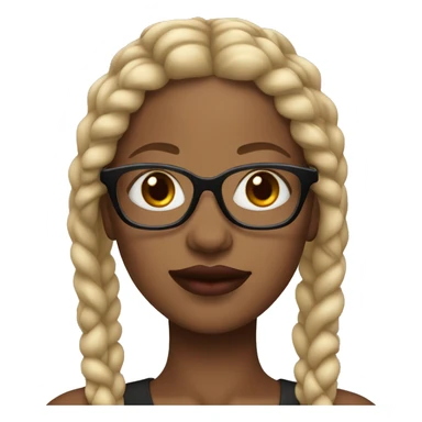 black woman with glasses and blonde braids and red lips sticker