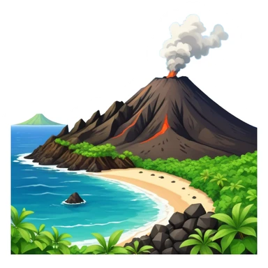 Hawaiian volcano scenery sticker