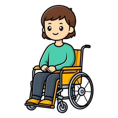 Brown haired son in a wheelchair  sticker