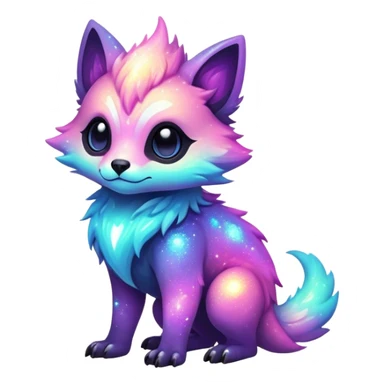 Epic Edgy Cute Colorful Vibrant Sparkly  Shiny Pastel Nebula Modern Vernid-Protogen-creature-animal, full body sticker