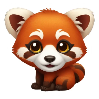Red panda with a flower sticker