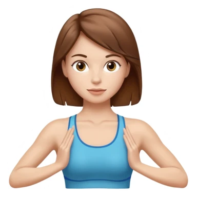 Pilates girl brown hair sticker