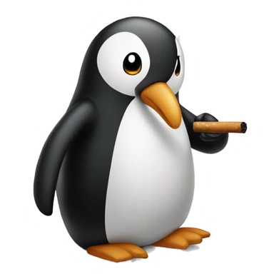 Pingüino con un cigarro sticker