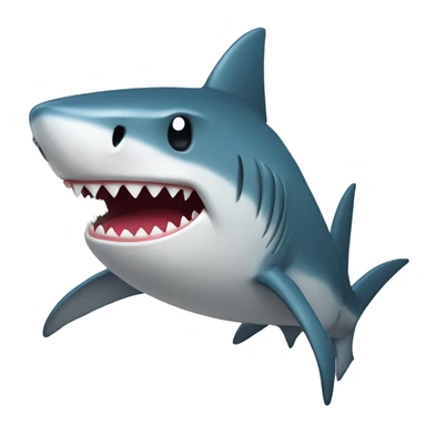 A shark with a Christmas hat sticker