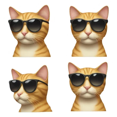 Cat with sunglasses sticker