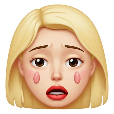 Crying emoji with kissy face sticker